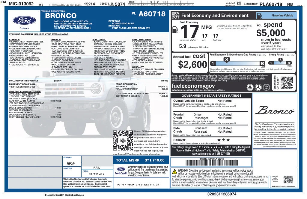 Used 2023 Blue Ford Heritage Limited Edition image 2