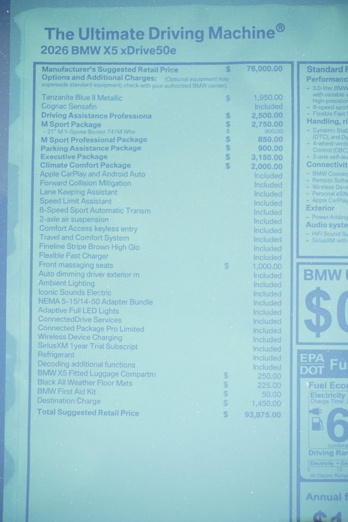 New 2026 Tanzanite Blue II Metallic BMW xDrive50e image 9
