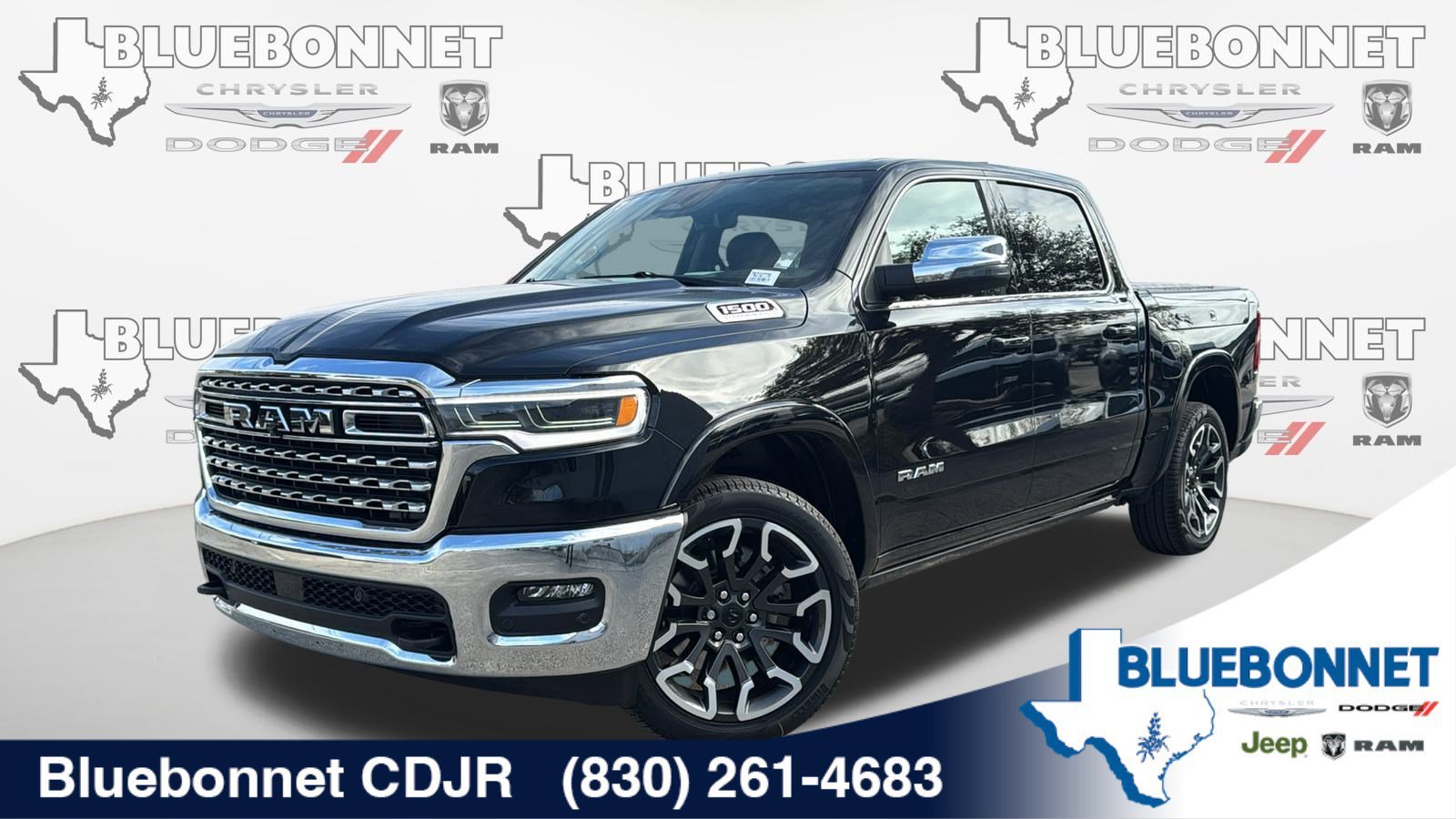 New 2026 Diamond Black Crystal Pearl-Coat Exterior Paint RAM Longhorn image 1