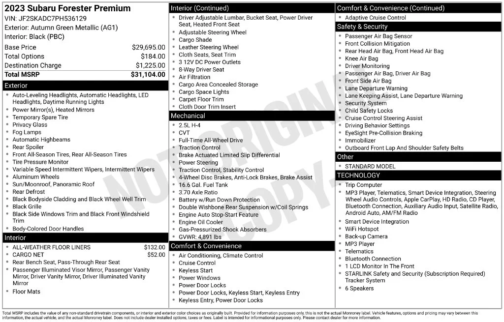 Used 2023 Brown Subaru Premium image 8