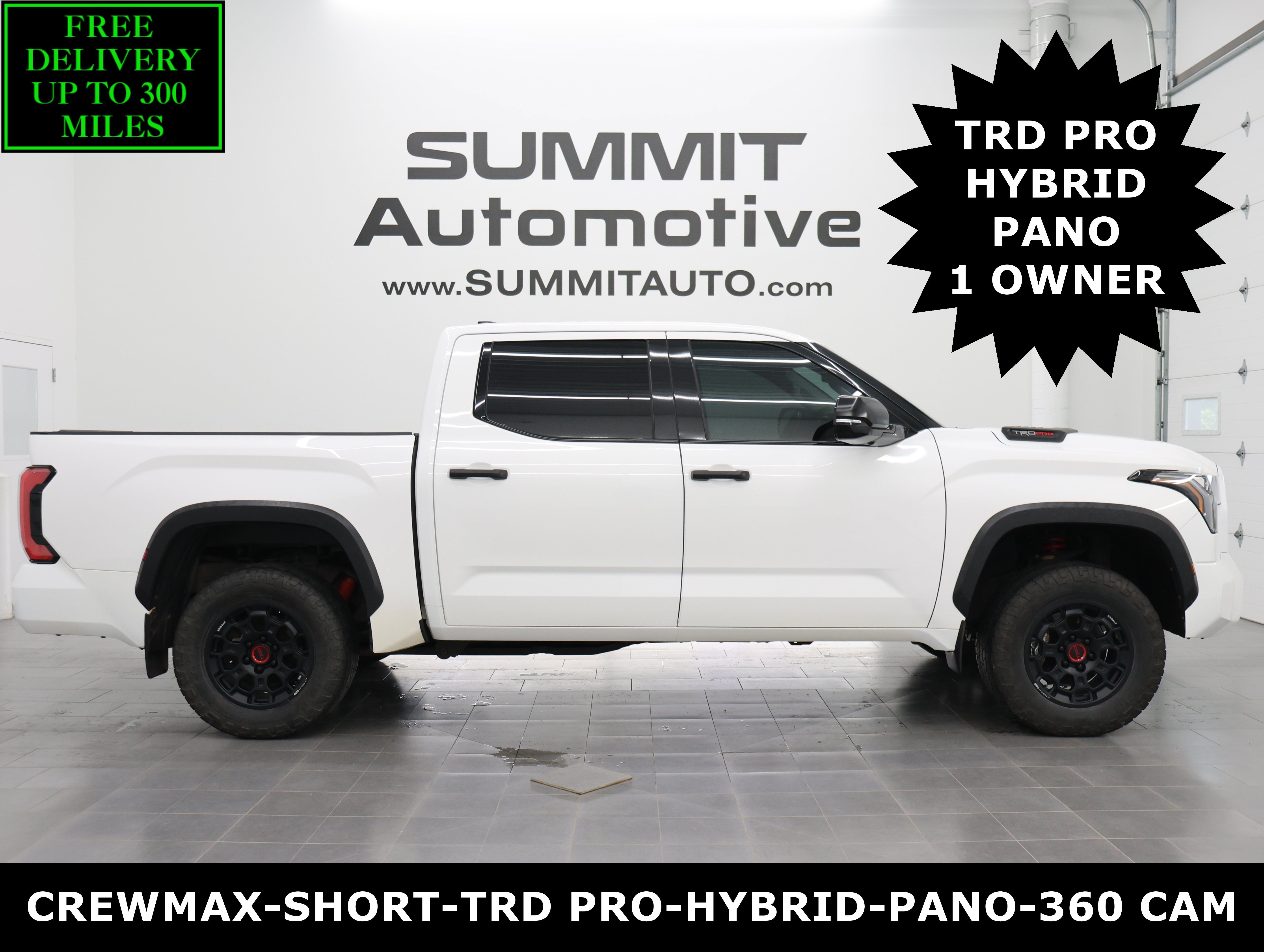 Used 2023 Ice Cap Toyota 4x4 CrewMax TRD Pro Hybrid: CREWMAX-SHORT-TRD PRO HYBRID-PANO-ADAPTIVE CRUISE-360 CAM-1 OWNER image 1
