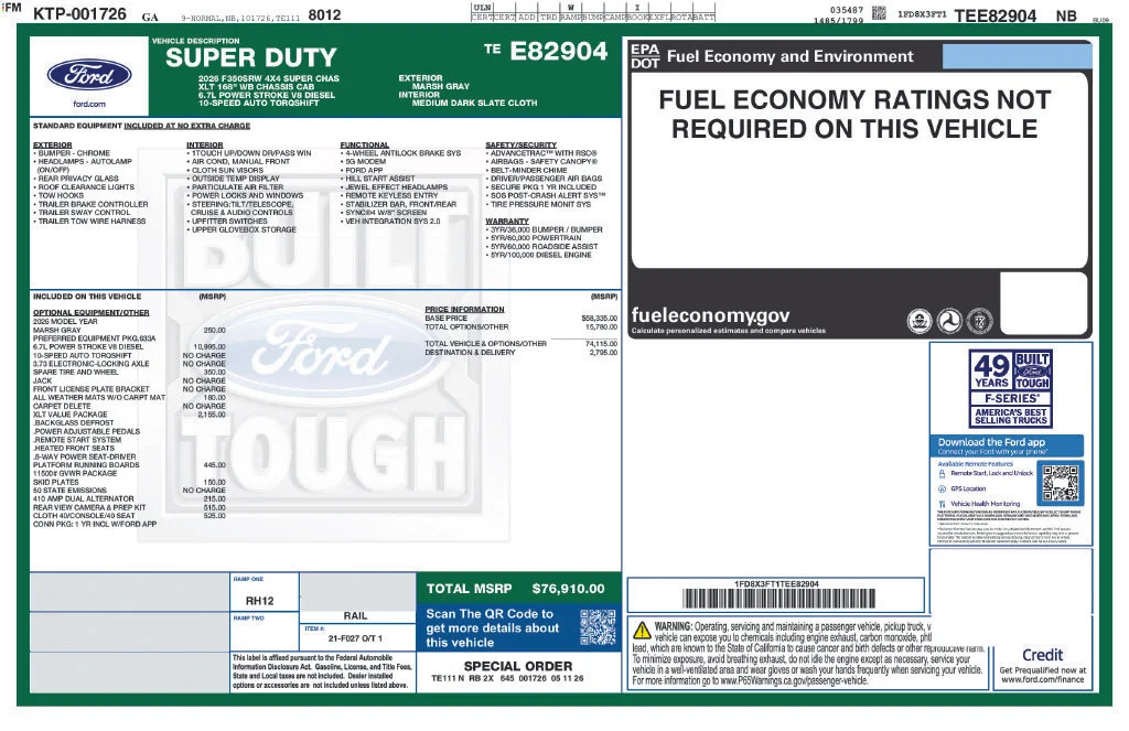New 2026 Marsh Gray Ford F-350® XLT image 4