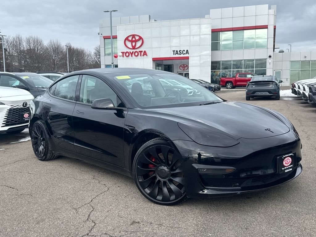 Black 2022 Tesla Model 3 Performance AWD Sedan All-Wheel Drive