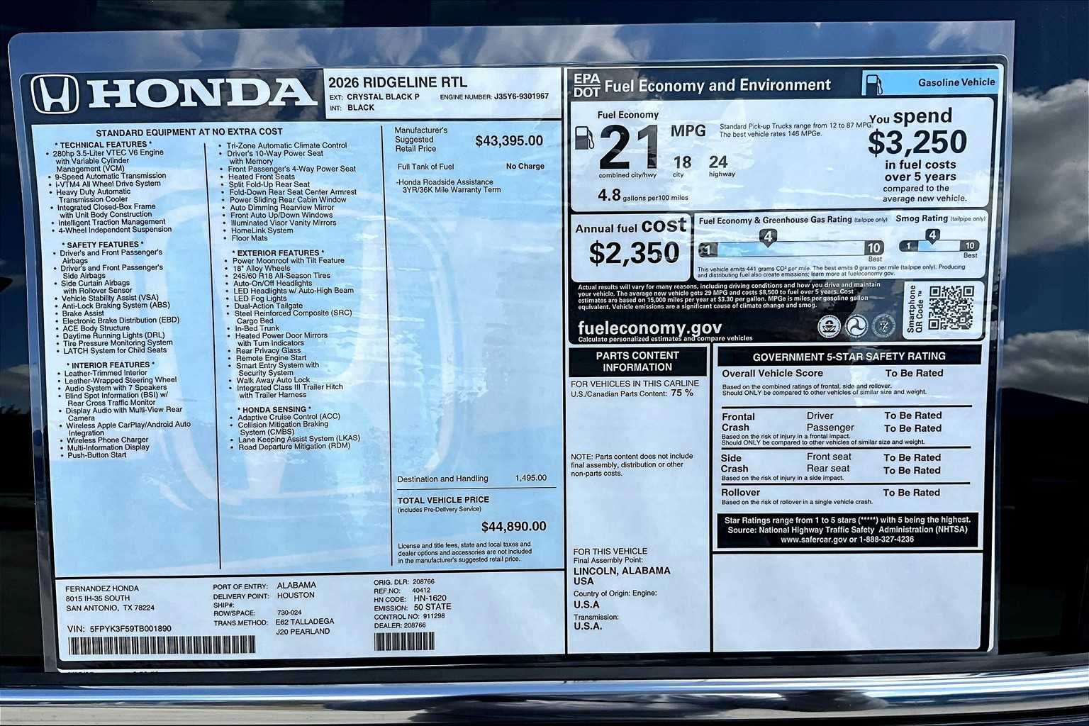 2026 Honda Ridgeline RTL - Photo 19