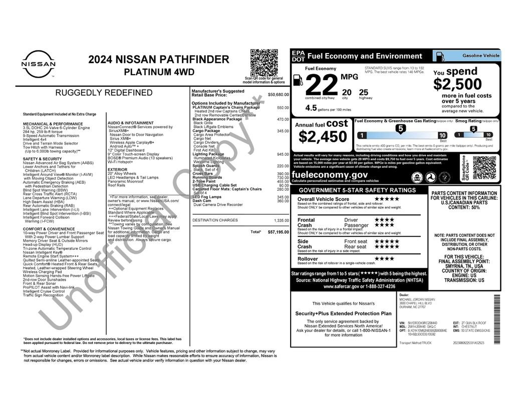 Certified Used 2024 Gun Metallic Nissan Platinum image 2