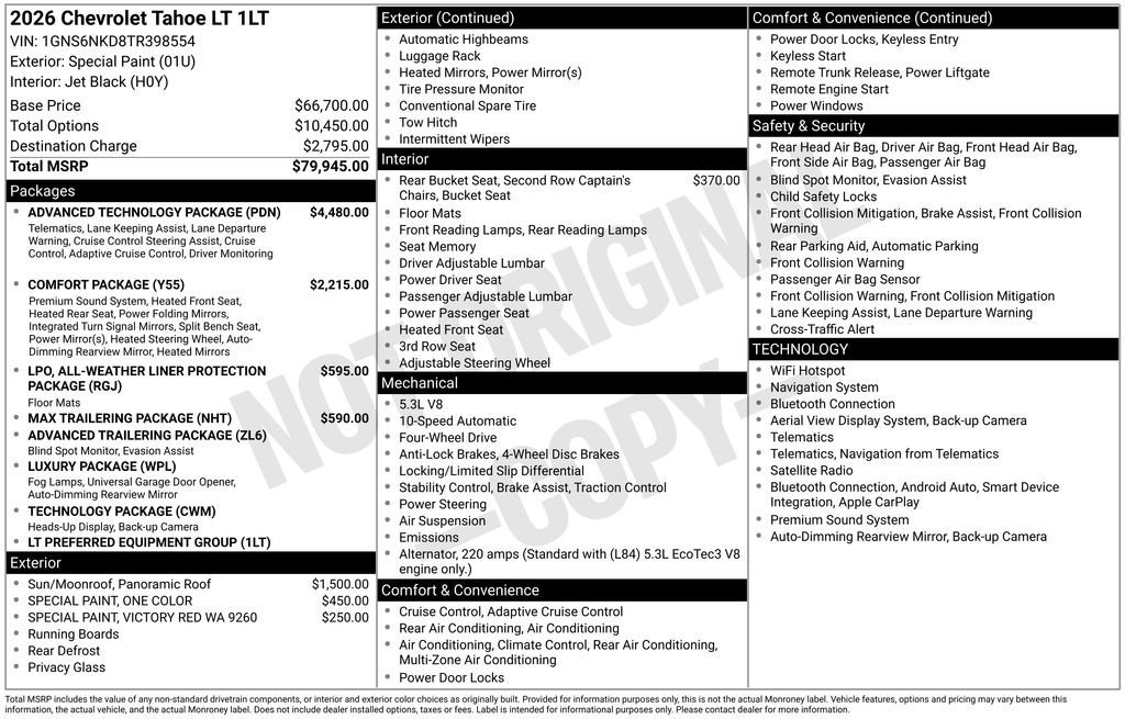 New 2026 Special Paint Chevrolet LT image 28