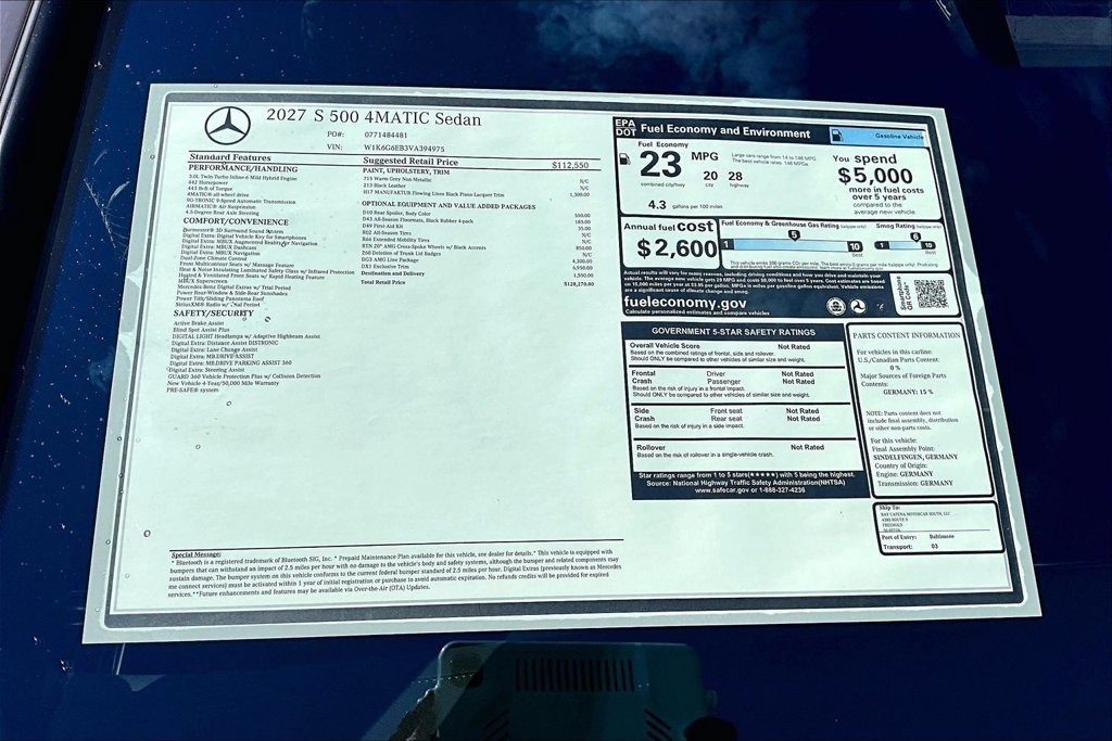 New 2027 Gray Mercedes-Benz S 500 image 14