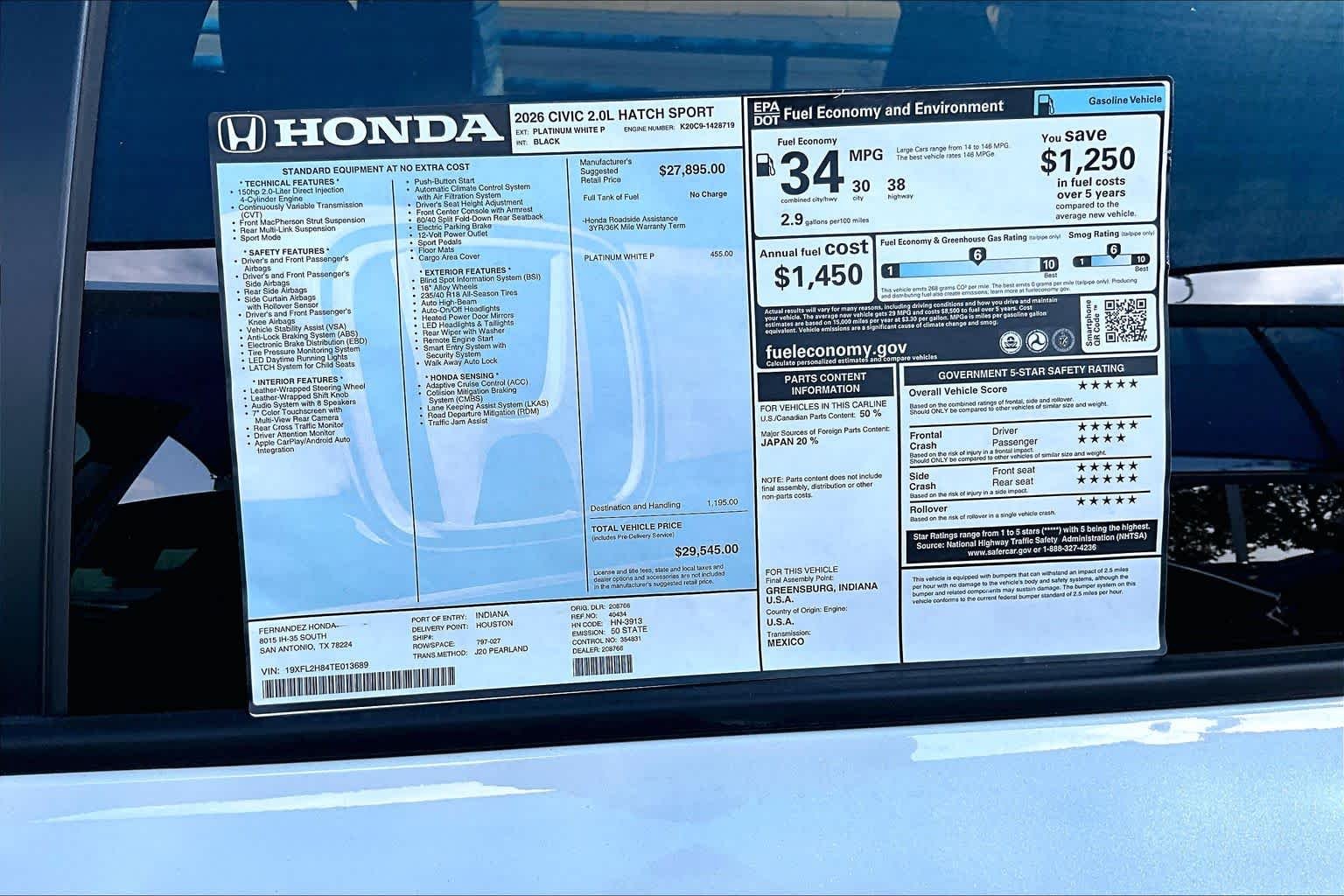 2026 Honda Civic Hatchback Sport - Photo 19