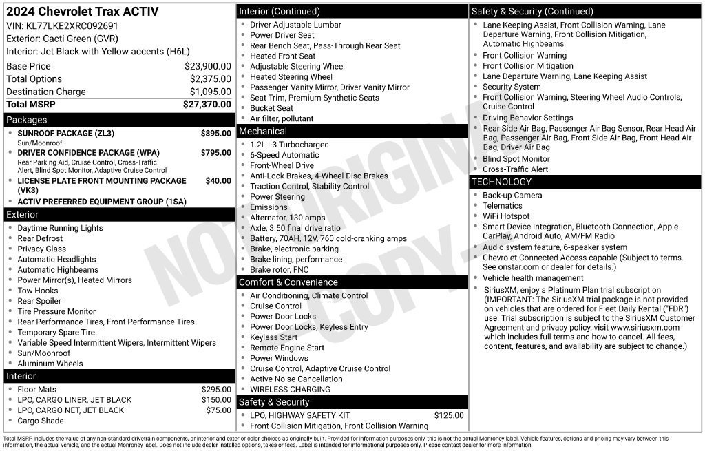 Used 2024 Cacti Green Chevrolet ACTIV image 11