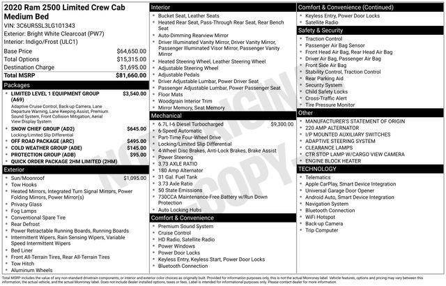 2020 RAM 2500 Laramie Limited 4X4 Crew Cab SWB's photo