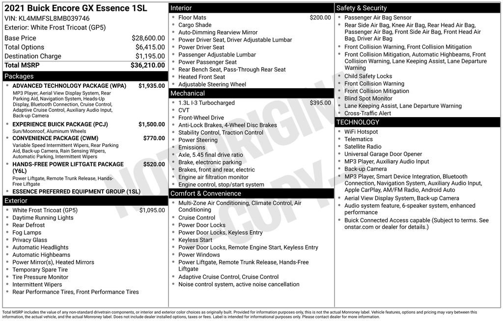 Used 2021 White Frost Buick Essence image 40