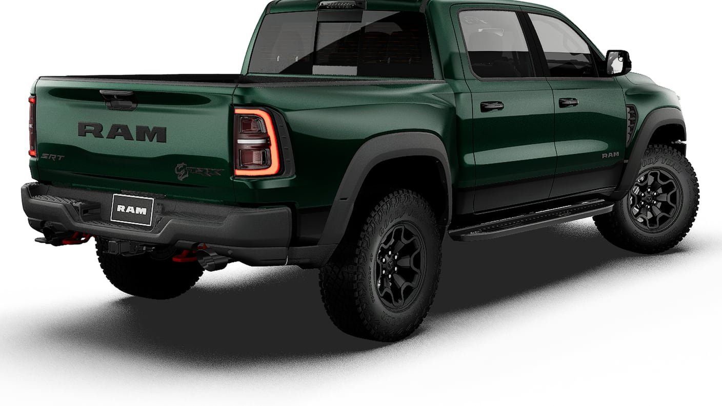 New 2027 Serrano-Green Metallic Exterior Paint RAM TRX image 2