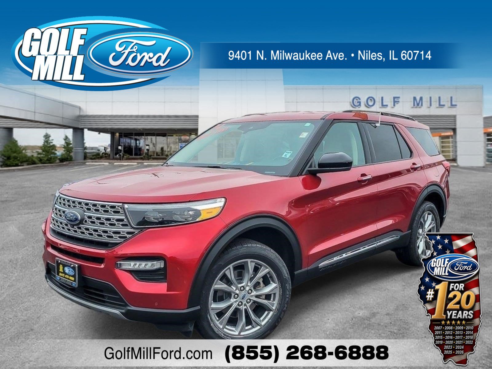 Used 2024 Rapid Red Metallic Tinted Clearcoat Ford Limited image 1