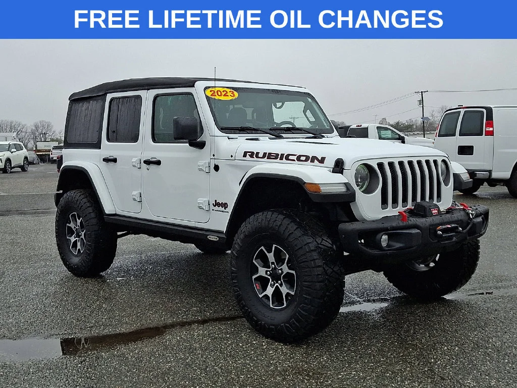 Used 2023 Bright White Clearcoat Jeep Rubicon image 1