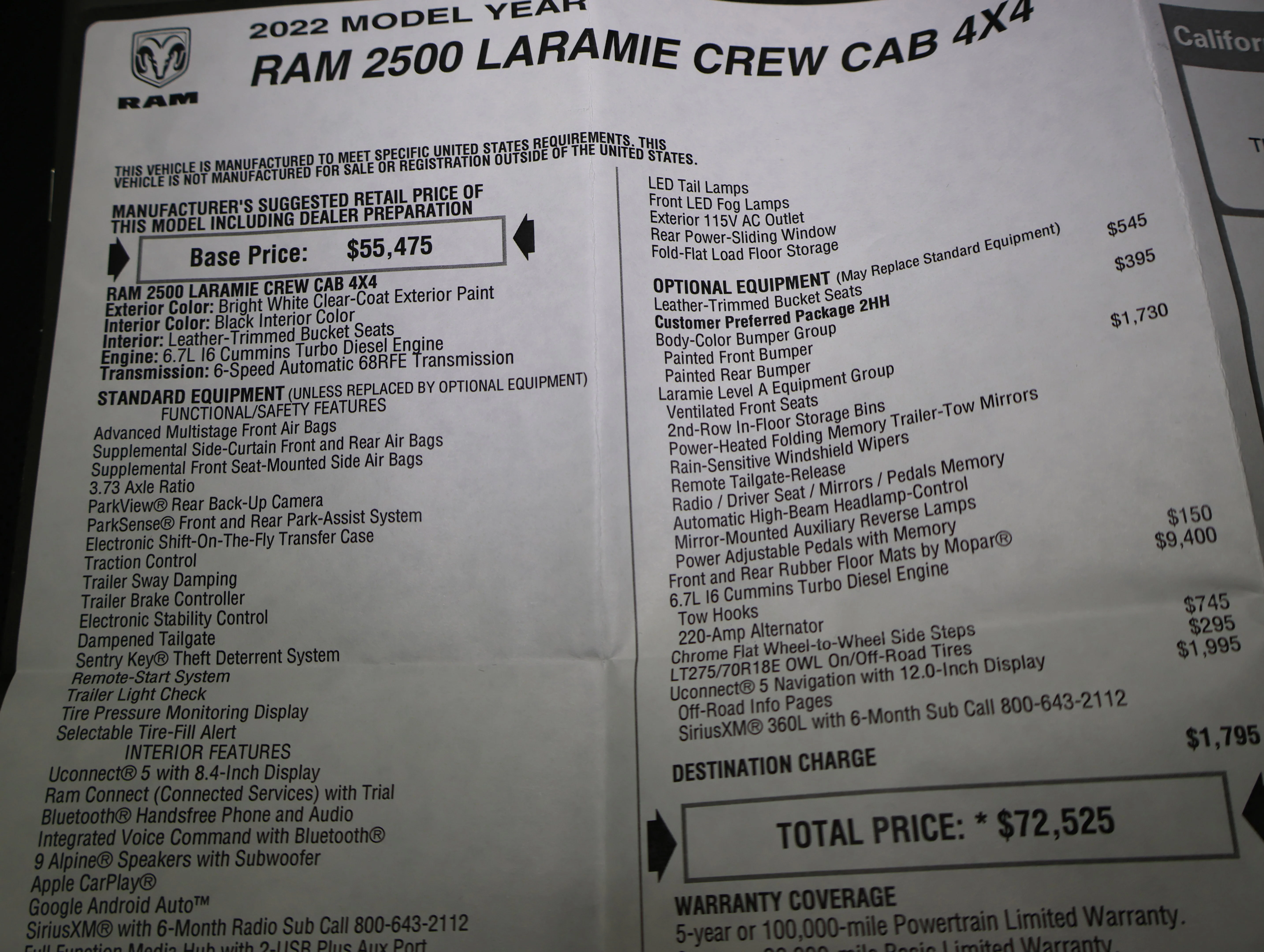 Used 2022 Bright White Clearcoat Ram Laramie image 61