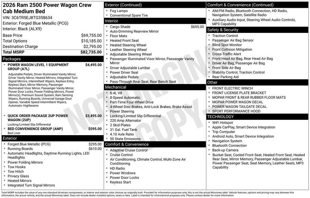 New 2026 Forged Blue Metallic Exterior Paint RAM Power Wagon image 3
