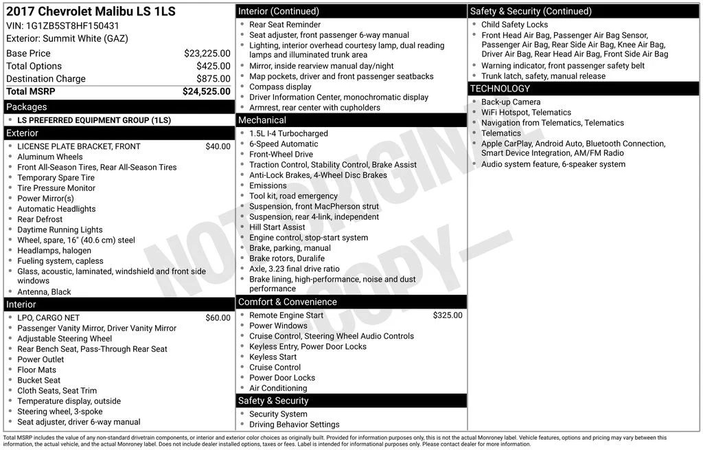 Used 2017 White Chevrolet LS image 2