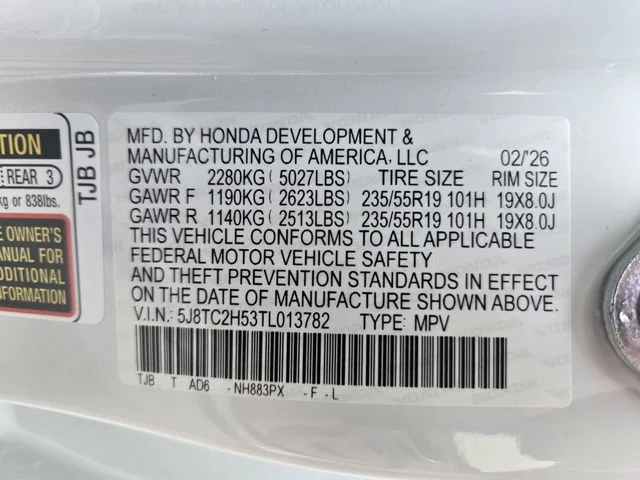 New 2026 Platinum White Pearl Acura w/Technology Package image 21