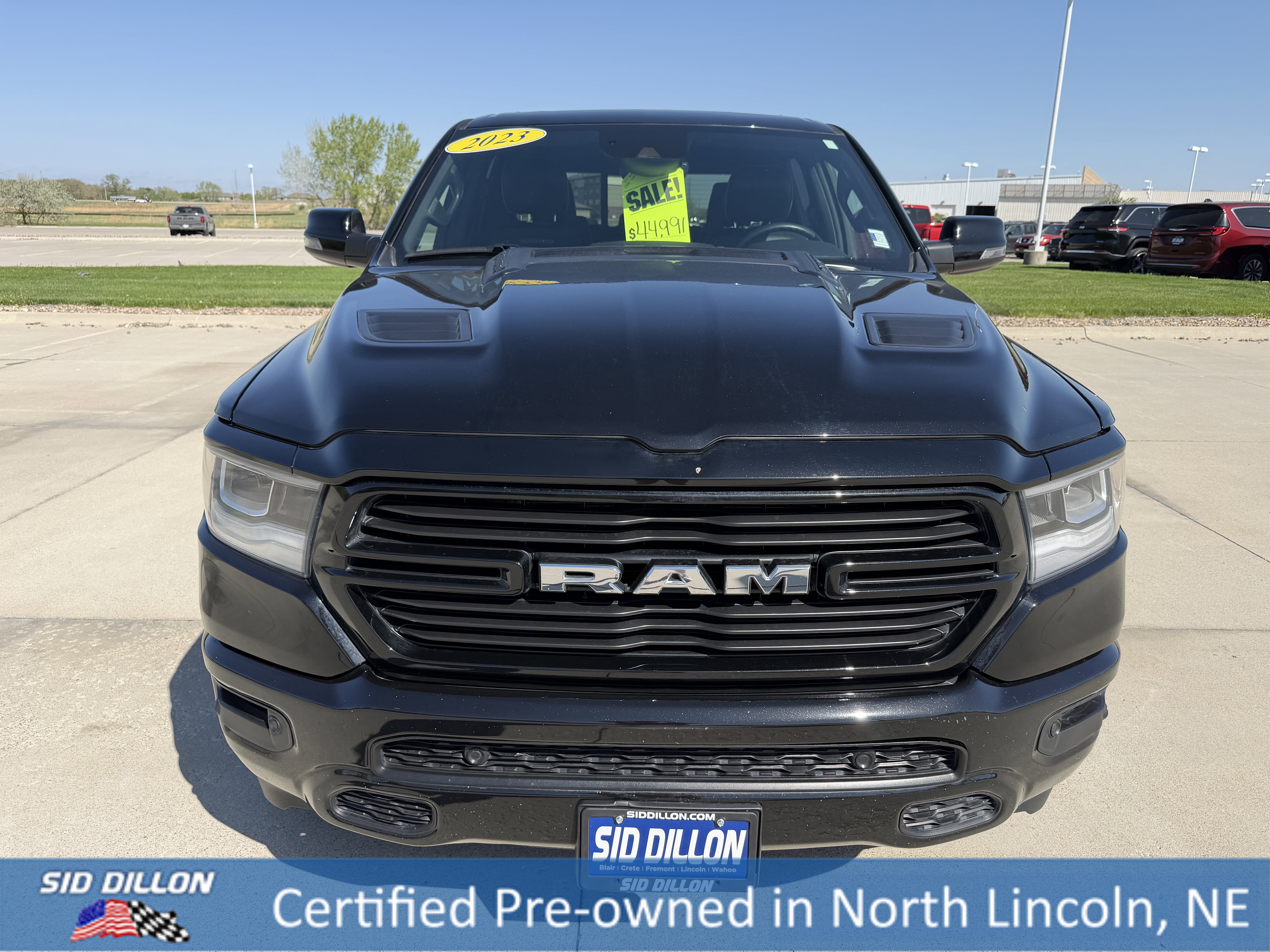 Used 2023 Diamond Black Crystal Pearlcoat Ram Laramie image 4