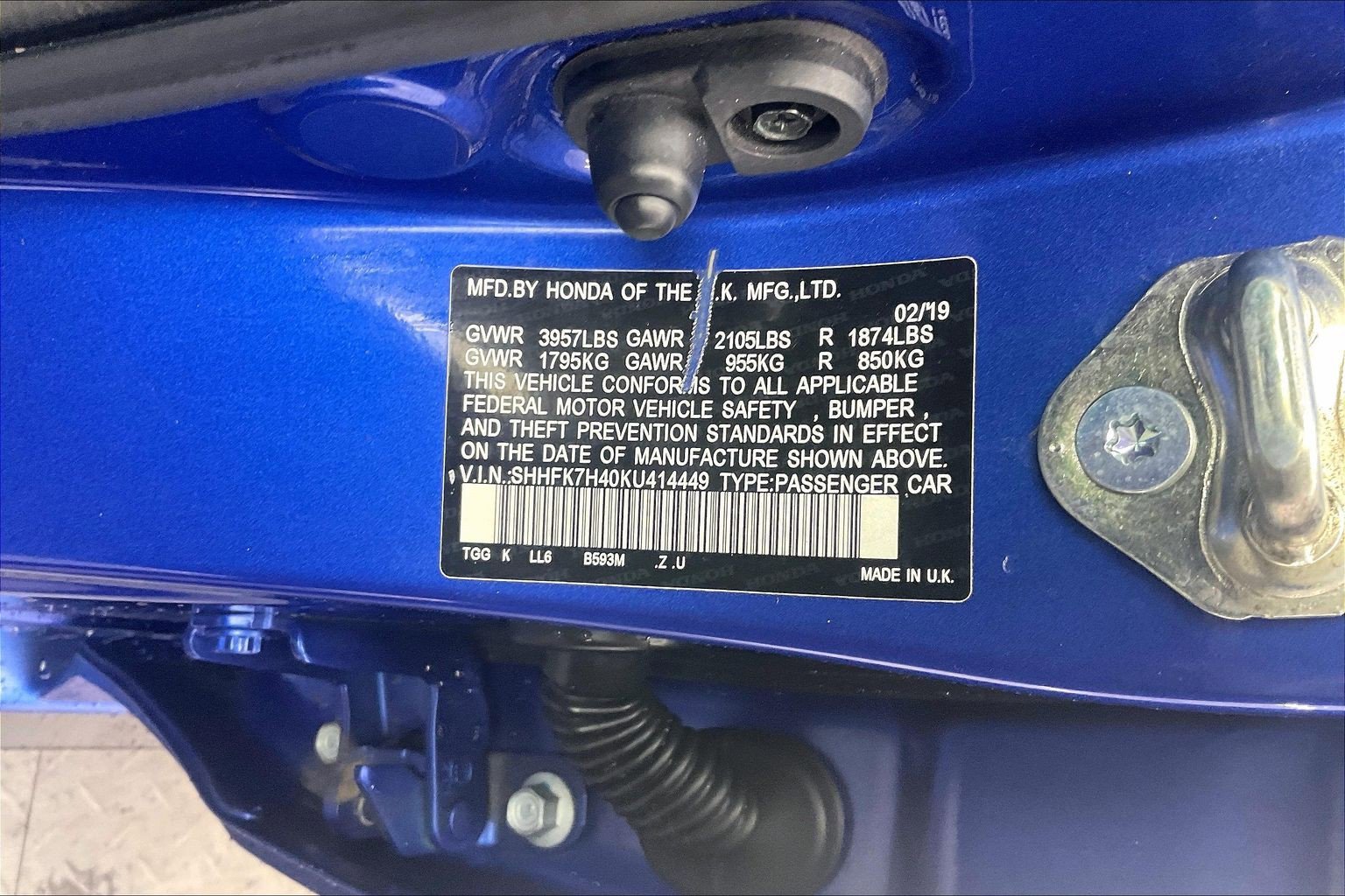 Used 2019 Aegean Blue Metallic Honda Sport image 35