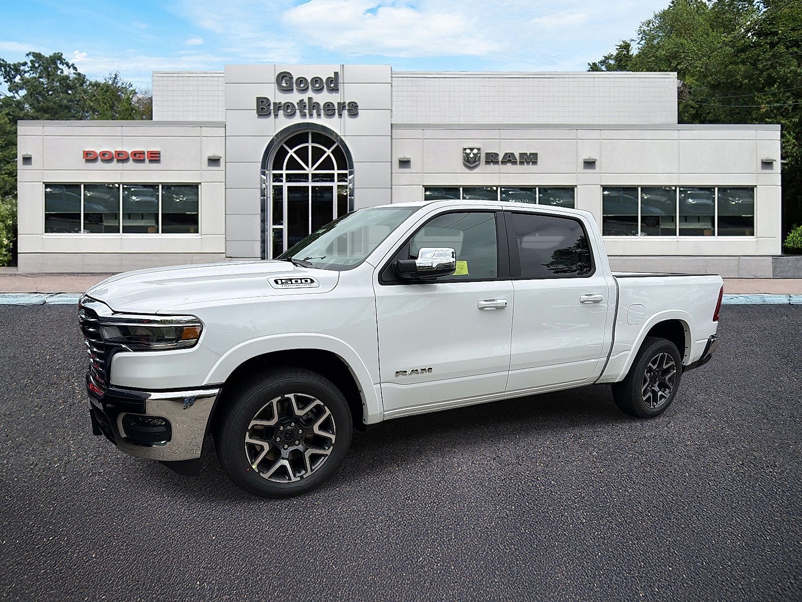 New 2027 Bright White Clear-Coat Exterior Paint RAM Laramie Crew Cab 4x4 5