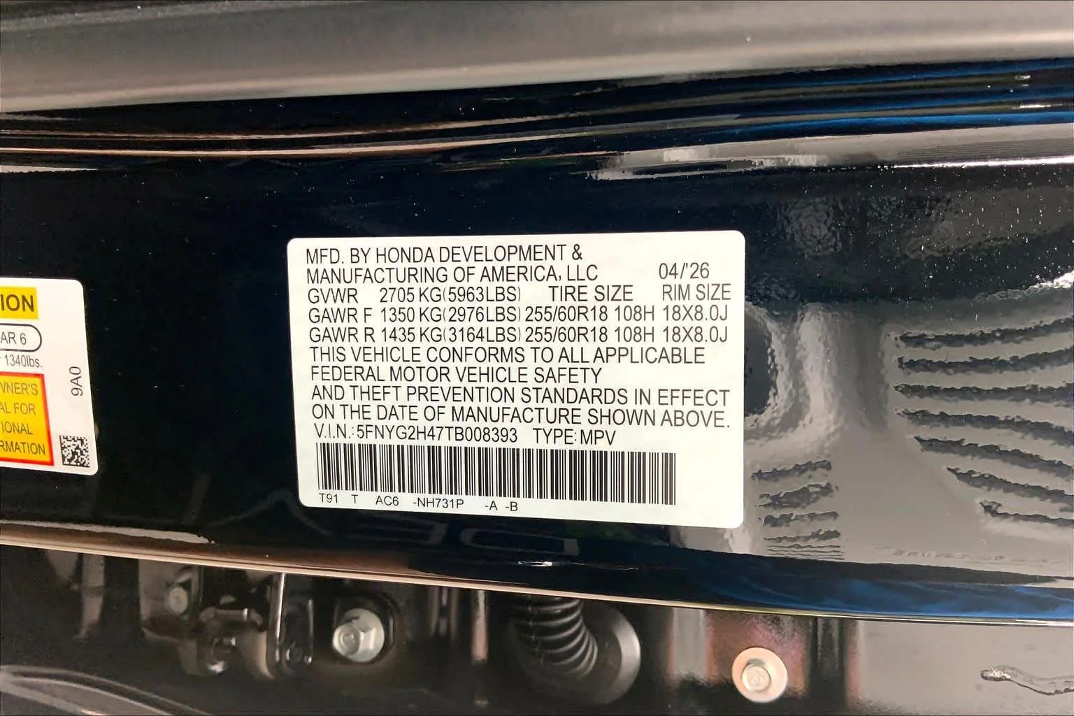 New 2026 Crystal Black Pearl Honda EX-L image 19