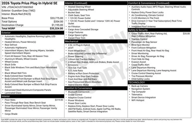 2026 Toyota Prius Plug-in Hybrid SE - Photo 6