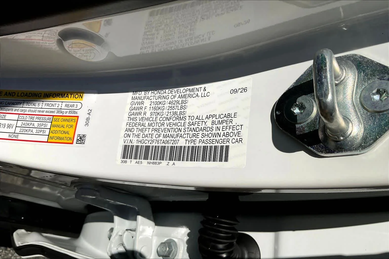 New 2026 Platinum White Pearl Honda Sport-L image 19