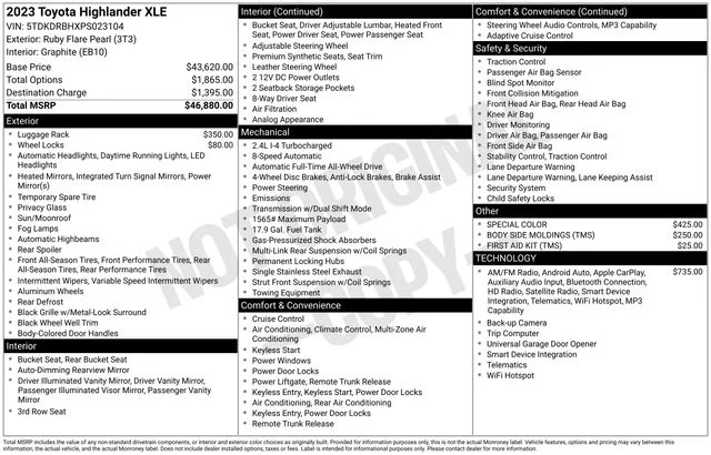 Used 2023 Red Toyota XLE image 34