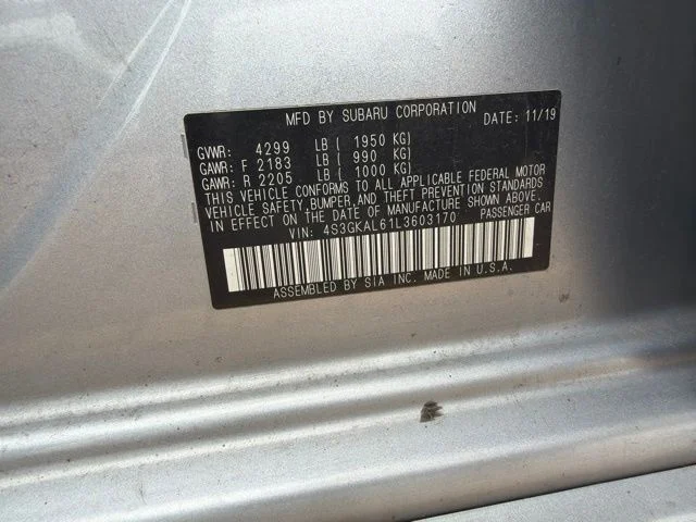 Used 2020 Silver Subaru Sport image 1