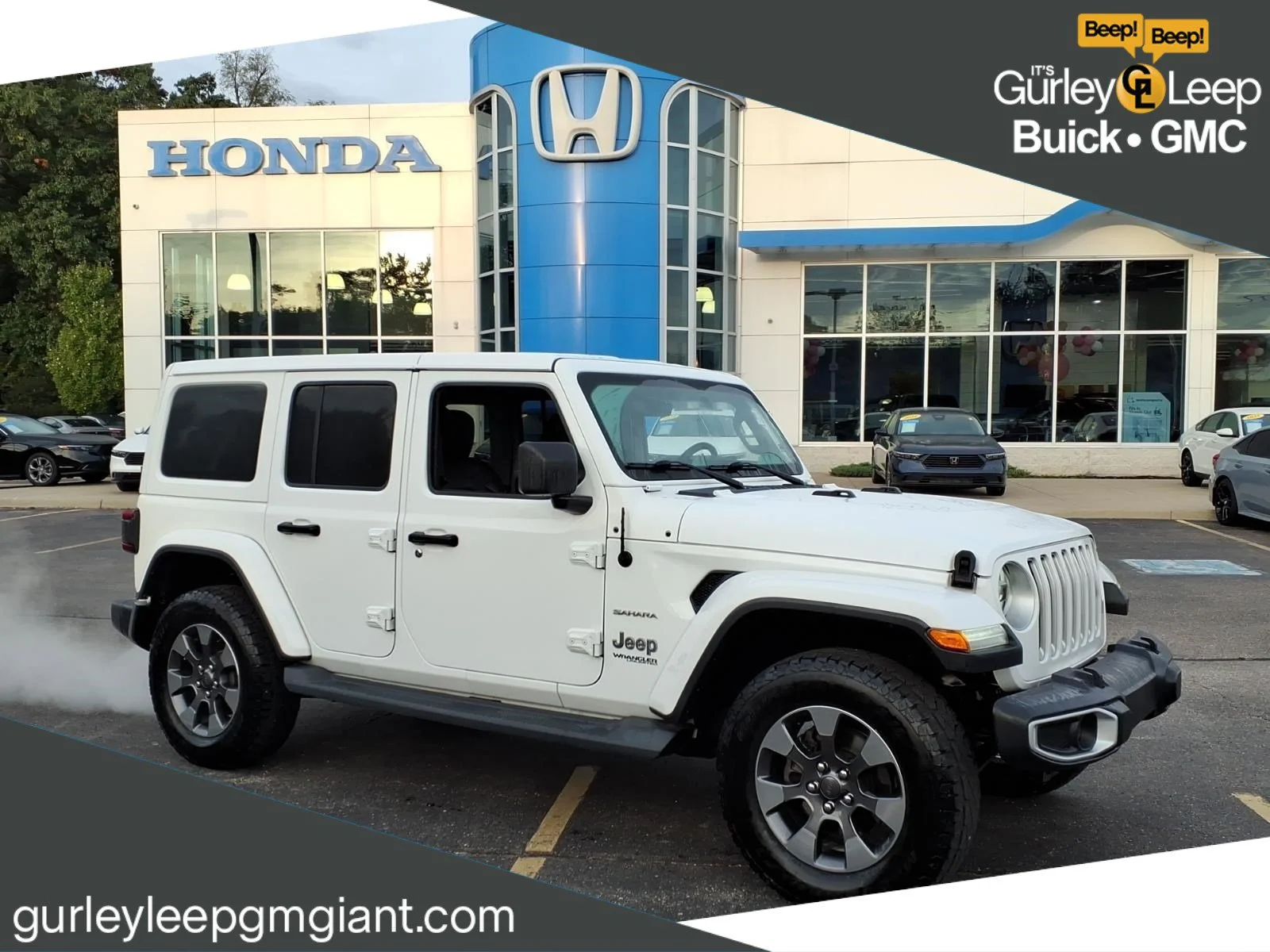 Used 2020 Bright White Clearcoat Jeep Sahara image 1