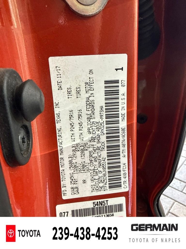 Used 2018 Orange Toyota SR5 image 19