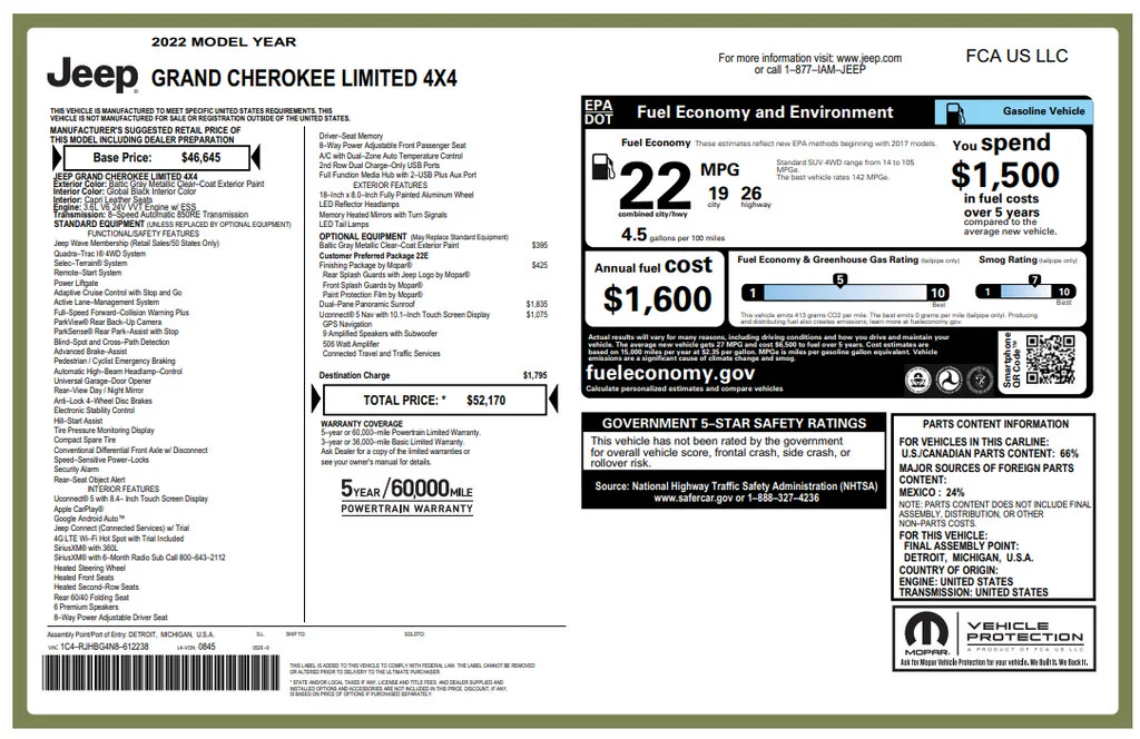 Used 2022 Gray Jeep Limited 4x4 image 2
