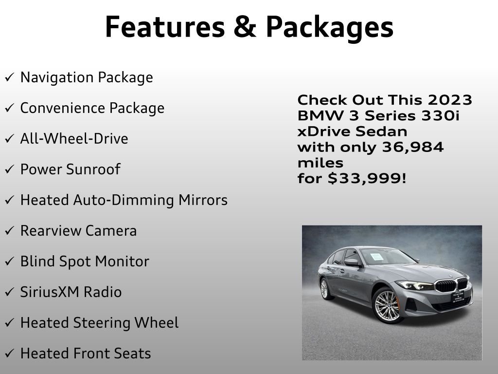 Used 2023 Gray Metallic BMW 330i xDrive image 4