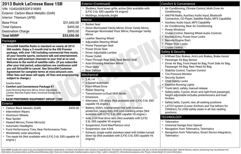 2013 Buick LaCrosse Base