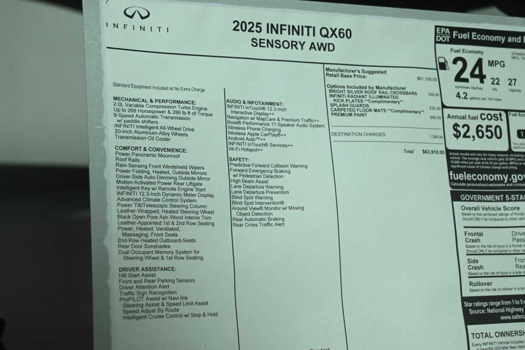 Certified Used 2025 Black INFINITI Sensory image 30