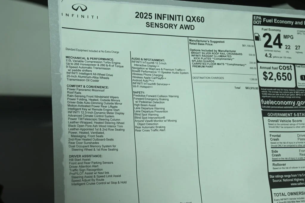 Used 2025 Black INFINITI Sensory image 30