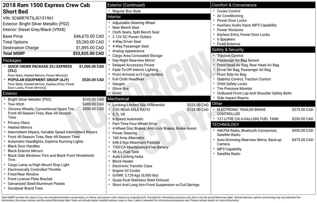 2018 RAM 1500 Express Crew Cab 4x4 5'7's photo
