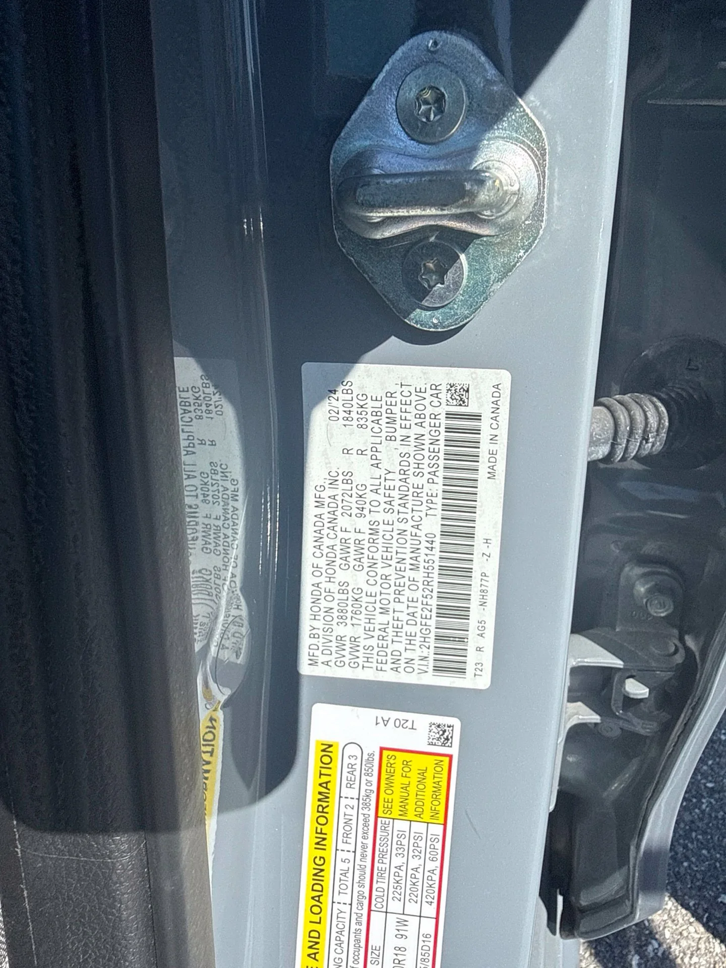 Certified Used 2024 Sonic Gray Pearl Honda Sport image 12