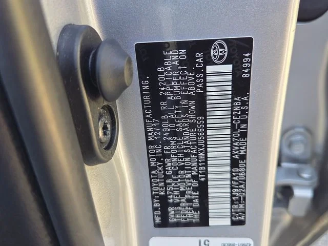 Used 2018 Silver Toyota LE image 6
