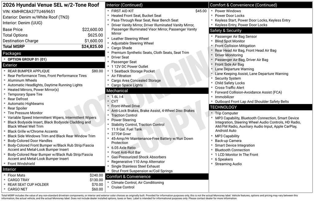 New 2026 White Hyundai SEL w/Two-Tone Roof image 23