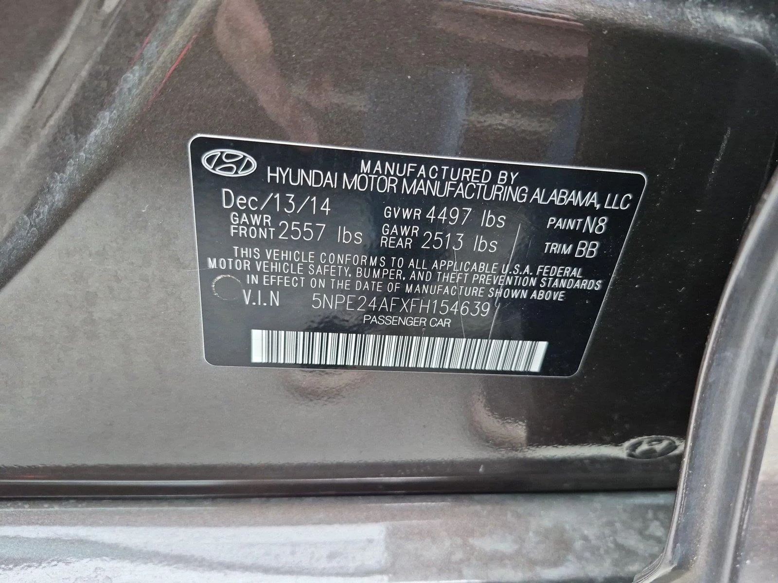 Used 2015 Dark Truffle Hyundai 2.4L SE image 34