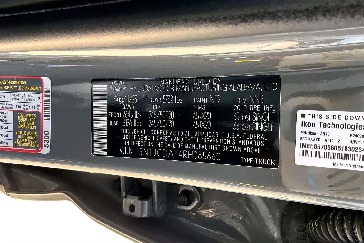 Used 2024 Hampton Gray Hyundai NIGHT image 33