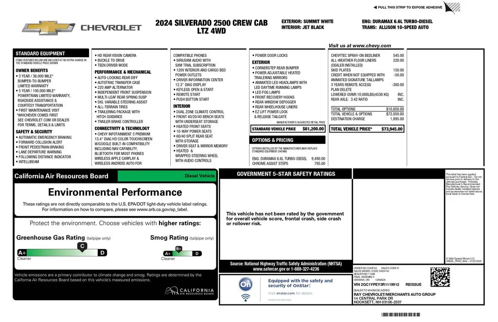 Certified Used 2024 White Chevrolet LTZ image 3