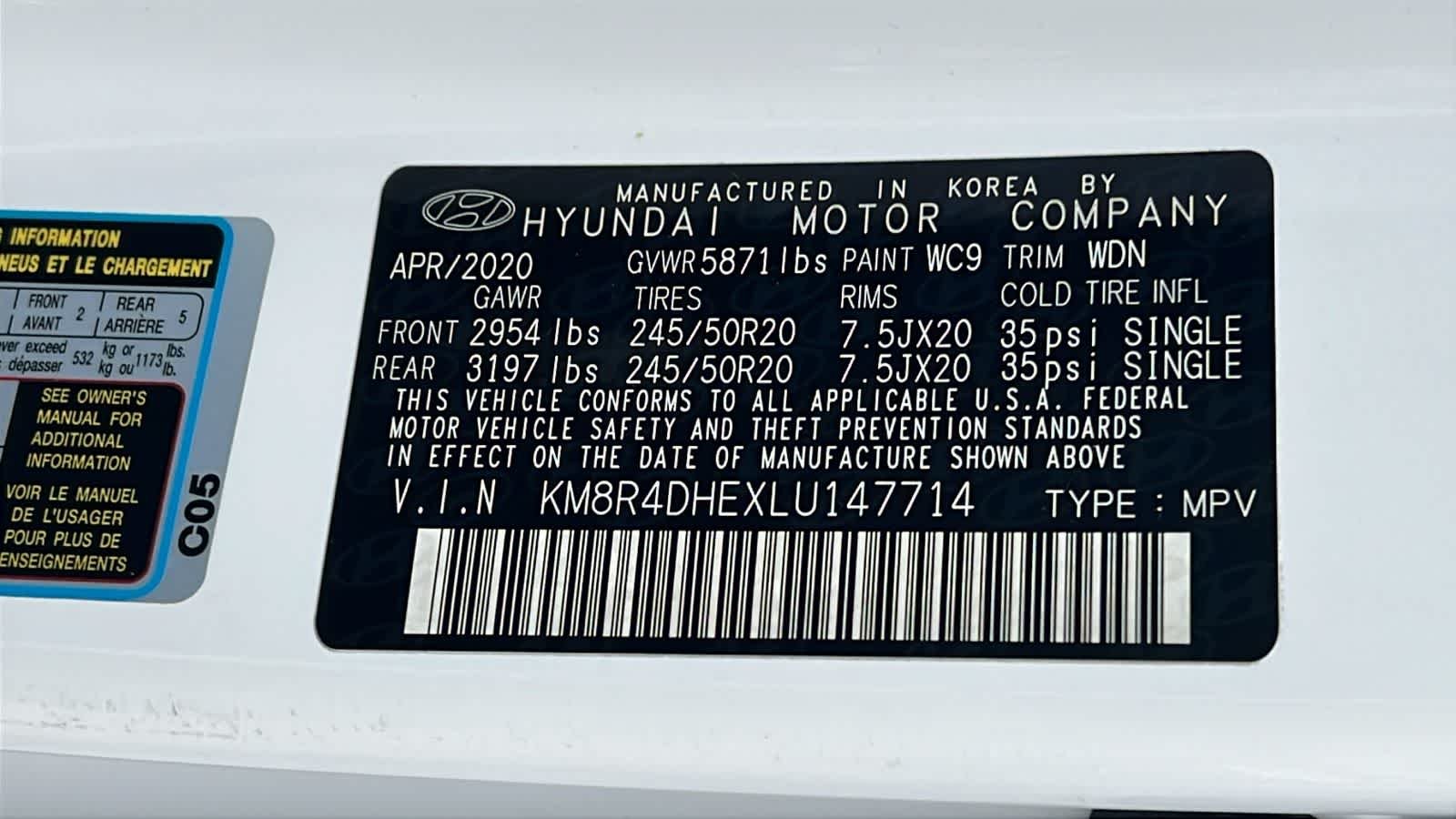 Used 2020 Hyper White Hyundai SEL image 30