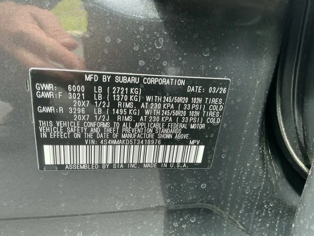 New 2026 MAGNETITE GRAY METALLIC Subaru Touring 7-Passenger image 16