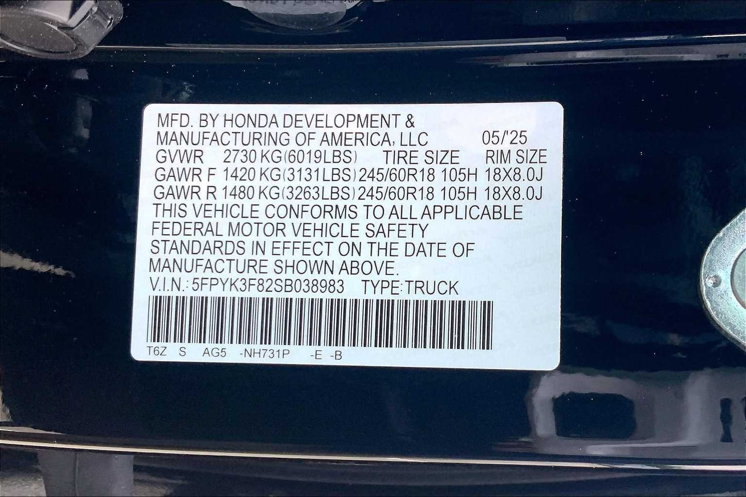 2025 Honda Ridgeline Black Edition - Photo 16