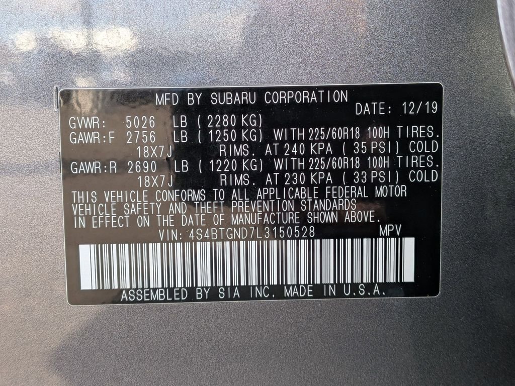 Used 2020 Magnetite Gray Metallic Subaru Limited XT image 27