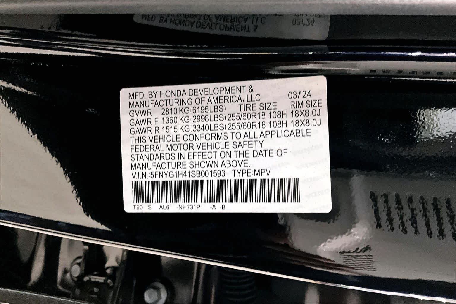 Used 2025 Crystal Black Pearl Honda EX-L image 33