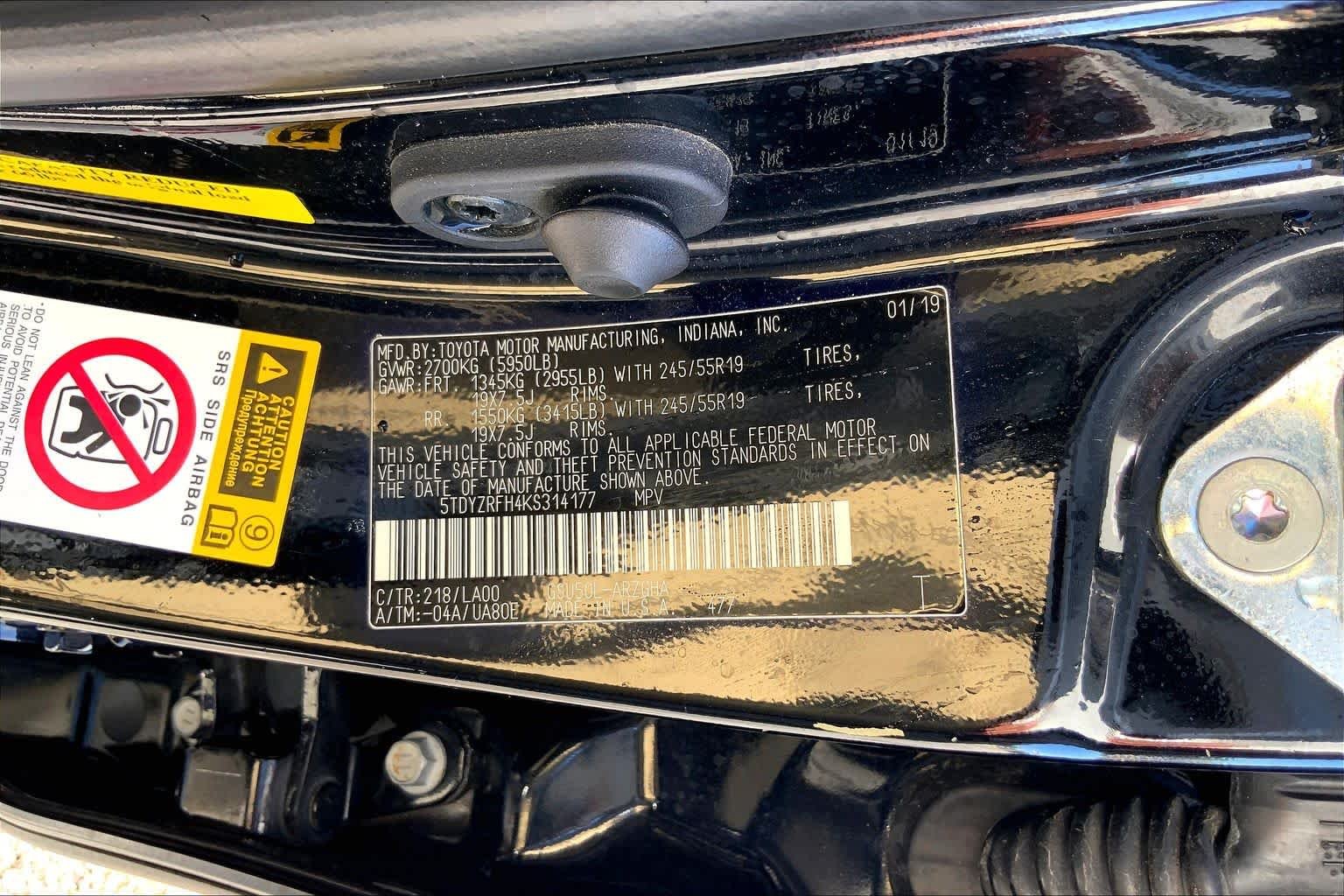 Used 2019 Midnight Black Metallic Toyota Limited Platinum image 36